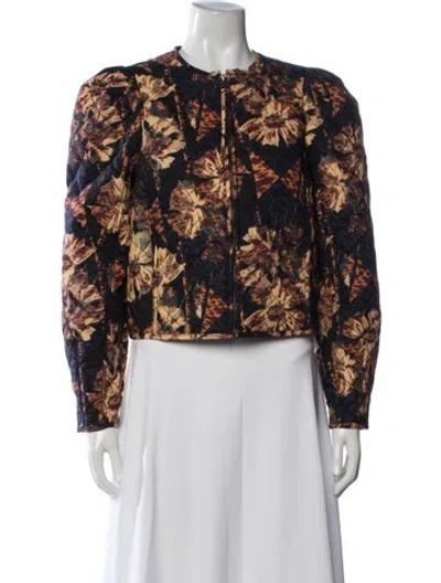 Pre-owned Ulla Johnson Floral Print Jacket In Blue
