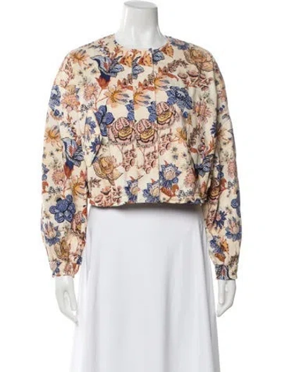 Pre-owned Ulla Johnson Floral Print Jacket In Orange