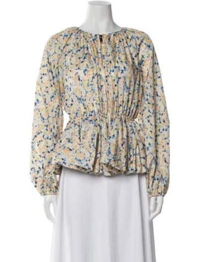 Pre-owned Ulla Johnson Floral Print Jacket W/ Tags In Neutral