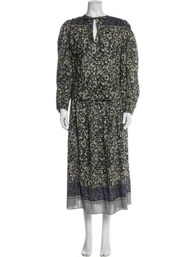 Pre-owned Ulla Johnson Floral Print Keyhole Accent Skirt Set In Multi