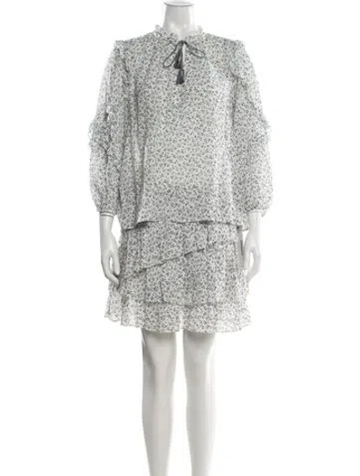 Pre-owned Ulla Johnson Floral Print Keyhole Accent Skirt Set In Neutral