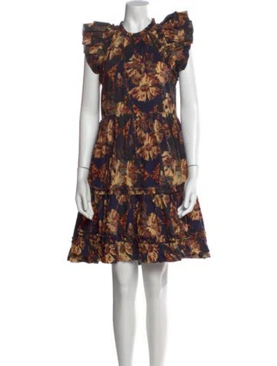 Pre-owned Ulla Johnson Floral Print Knee-length Dress