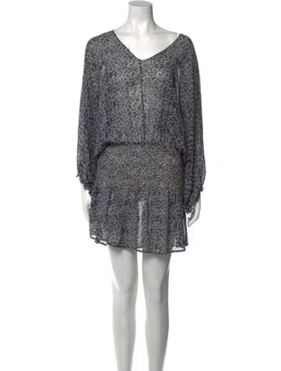 Pre-owned Ulla Johnson Floral Print Knee-length Dress In Blue