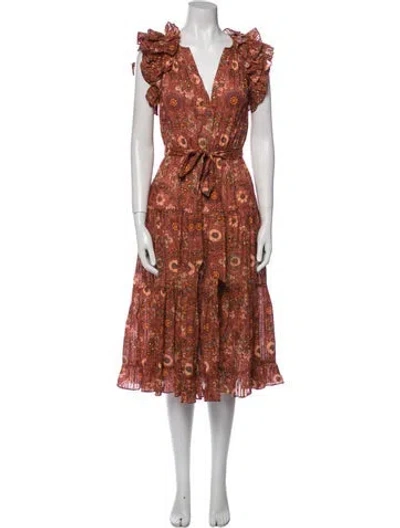 Pre-owned Ulla Johnson Floral Print Knee-length Dress In Multi
