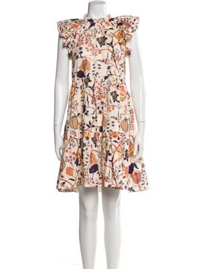 Pre-owned Ulla Johnson Floral Print Knee-length Dress In Multi