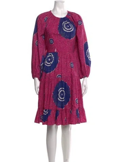 Pre-owned Ulla Johnson Floral Print Knee-length Dress In Pink