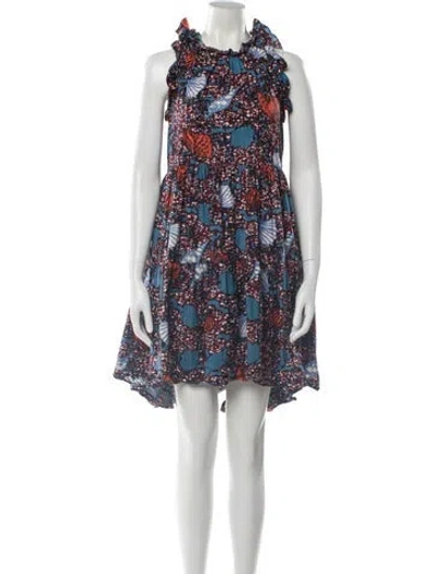 Pre-owned Ulla Johnson Floral Print Knee-length Dress In Red