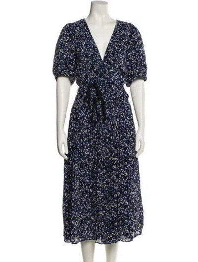 Pre-owned Ulla Johnson Floral Print Long Dress In Blue