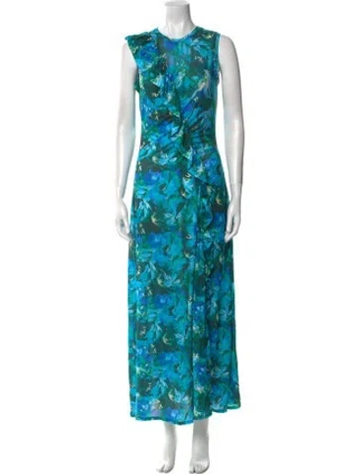Pre-owned Ulla Johnson Floral Print Long Dress In Blue