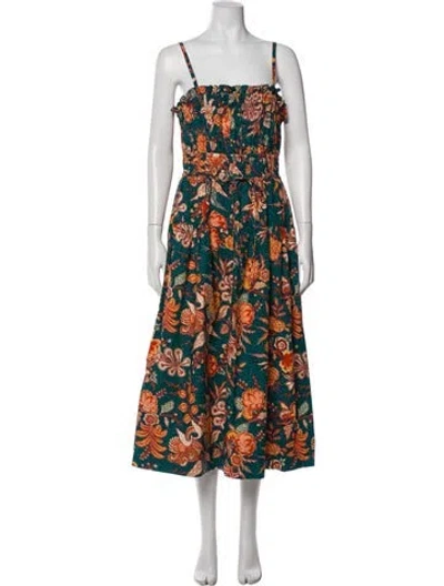 Pre-owned Ulla Johnson Floral Print Long Dress In Blue