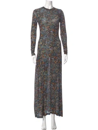 Pre-owned Ulla Johnson Floral Print Long Dress In Blue