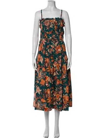 Pre-owned Ulla Johnson Floral Print Long Dress In Blue
