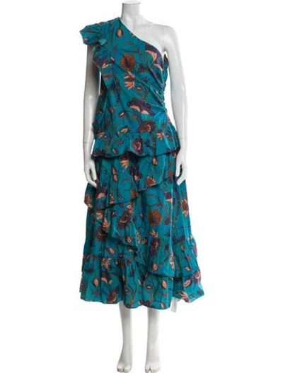 Pre-owned Ulla Johnson Floral Print Long Dress In Brown