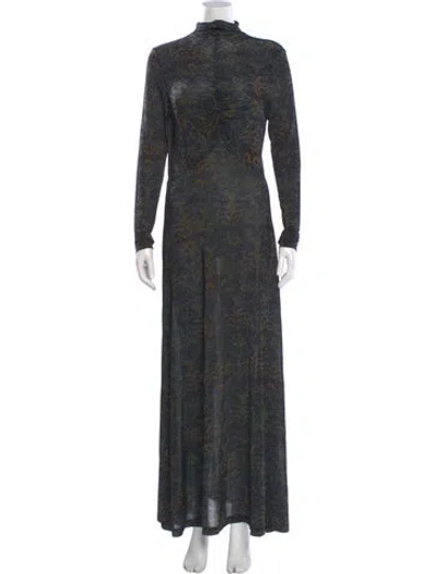 Pre-owned Ulla Johnson Floral Print Long Dress In Gray