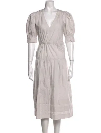 Pre-owned Ulla Johnson Floral Print Long Dress In Gray