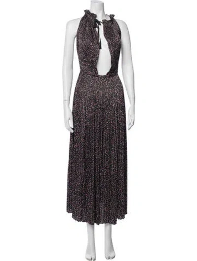 Pre-owned Ulla Johnson Floral Print Long Dress In Gray