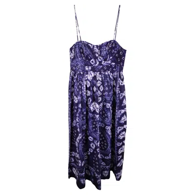 Ulla Johnson Floral Print Long Dress In Blue Cotton