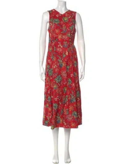 Pre-owned Ulla Johnson Floral Print Long Dress In Multi