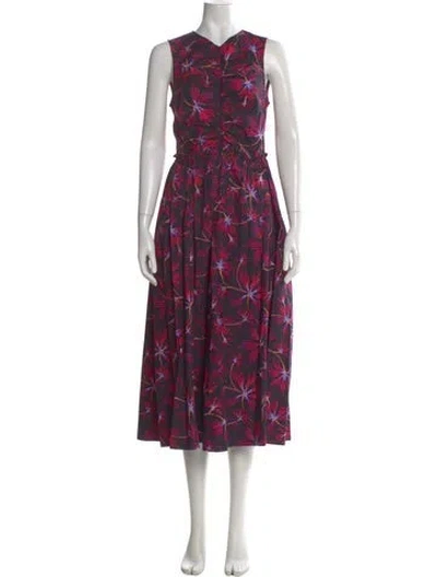 Pre-owned Ulla Johnson Floral Print Long Dress In Multi