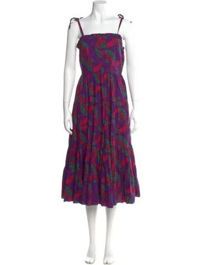 Pre-owned Ulla Johnson Floral Print Long Dress In Multi