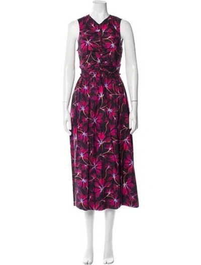 Pre-owned Ulla Johnson Floral Print Long Dress In Multi