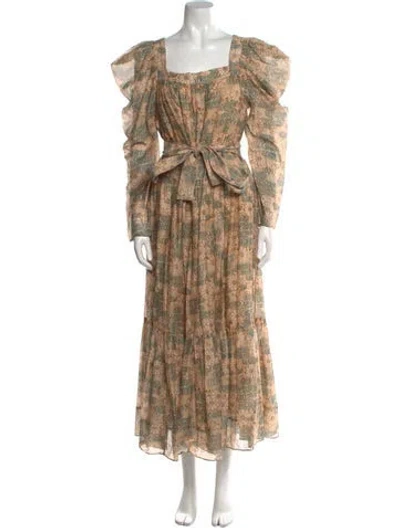 Pre-owned Ulla Johnson Floral Print Long Dress In Multi