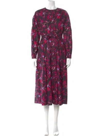 Pre-owned Ulla Johnson Floral Print Long Dress In Multi