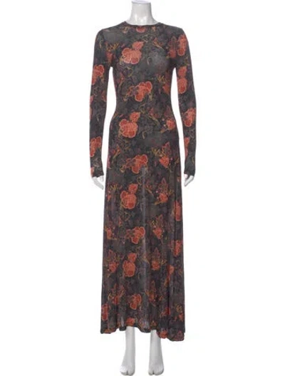 Pre-owned Ulla Johnson Floral Print Long Dress In Multi