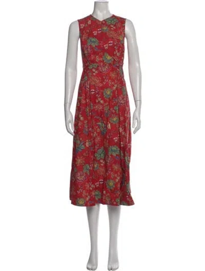 Pre-owned Ulla Johnson Floral Print Long Dress In Multi