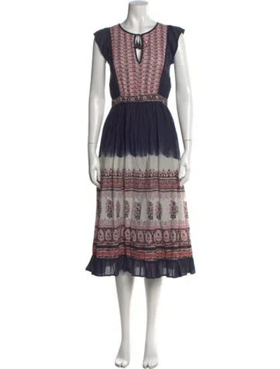 Pre-owned Ulla Johnson Floral Print Long Dress In Multi