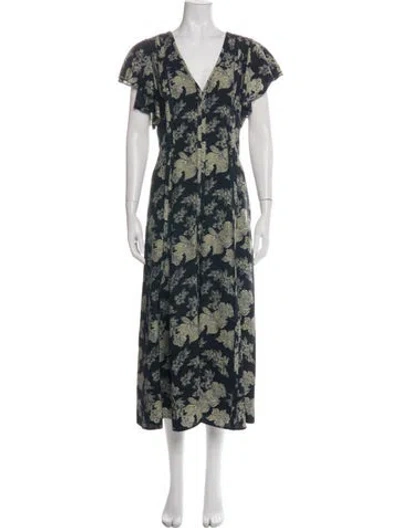 Pre-owned Ulla Johnson Floral Print Long Dress In Multi