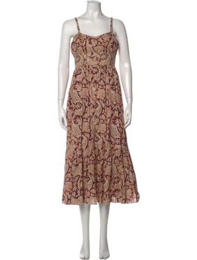 Pre-owned Ulla Johnson Floral Print Long Dress In Multi