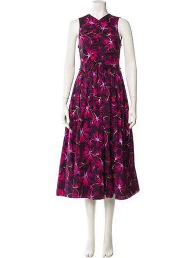 Pre-owned Ulla Johnson Floral Print Long Dress In Pink