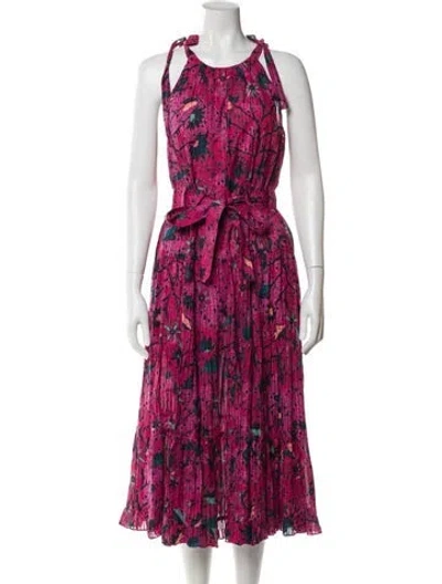 Pre-owned Ulla Johnson Floral Print Long Dress In Pink