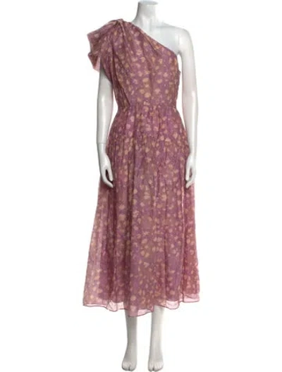 Pre-owned Ulla Johnson Floral Print Long Dress In Pink