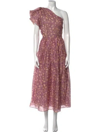 Pre-owned Ulla Johnson Floral Print Long Dress In Pink