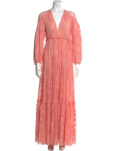 Pre-owned Ulla Johnson Floral Print Long Dress In Pink