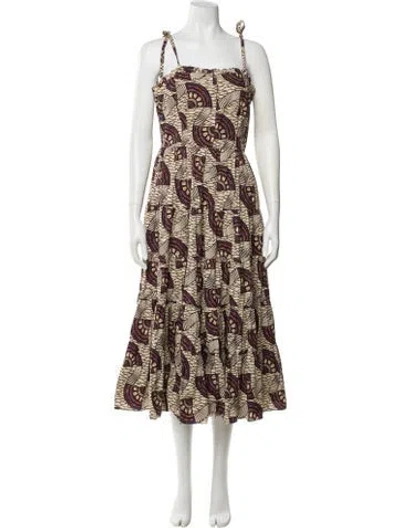Pre-owned Ulla Johnson Floral Print Long Dress In Purple