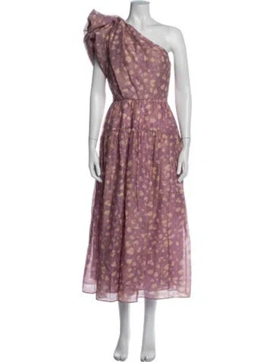 Pre-owned Ulla Johnson Floral Print Long Dress In Purple
