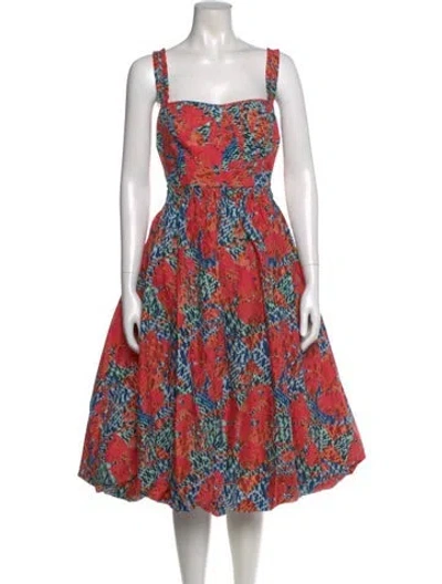 Pre-owned Ulla Johnson Floral Print Long Dress In Red