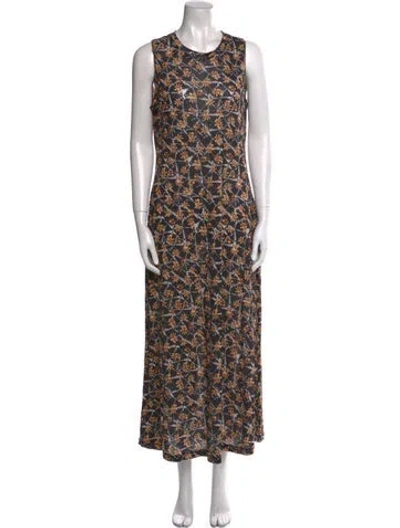 Pre-owned Ulla Johnson Floral Print Long Dress W/ Tags In Multi