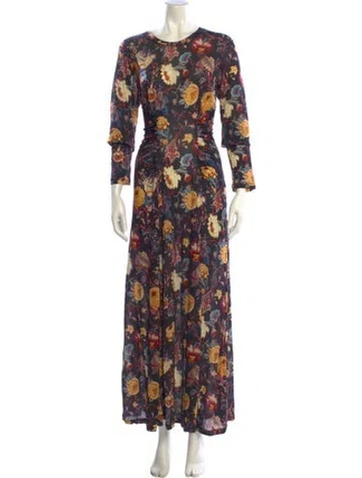 Pre-owned Ulla Johnson Floral Print Long Dress W/ Tags In Multi