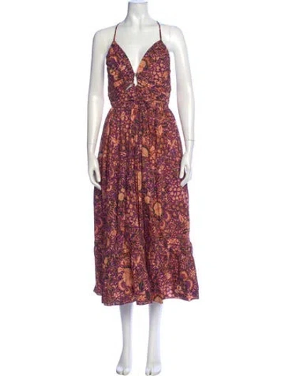 Pre-owned Ulla Johnson Floral Print Long Dress W/ Tags In Multi