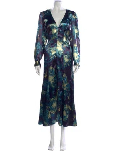 Pre-owned Ulla Johnson Floral Print Long Dress W/ Tags In Multi