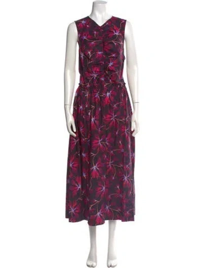 Pre-owned Ulla Johnson Floral Print Long Dress W/ Tags In Multi