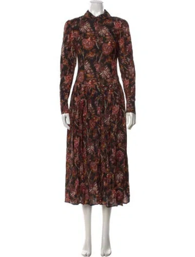 Pre-owned Ulla Johnson Floral Print Long Dress W/ Tags In Pink