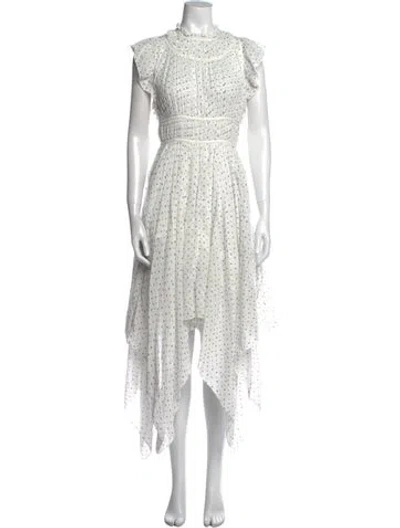 Pre-owned Ulla Johnson Floral Print Long Dress In White