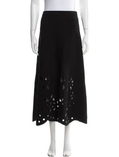 Pre-owned Ulla Johnson Floral Print Long Skirt In Black