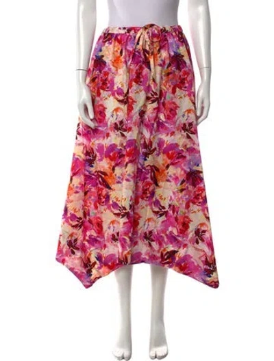 Pre-owned Ulla Johnson Floral Print Long Skirt In Pink