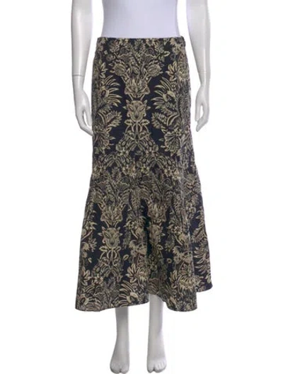 Pre-owned Ulla Johnson Floral Print Long Skirt W/ Tags In Neutral